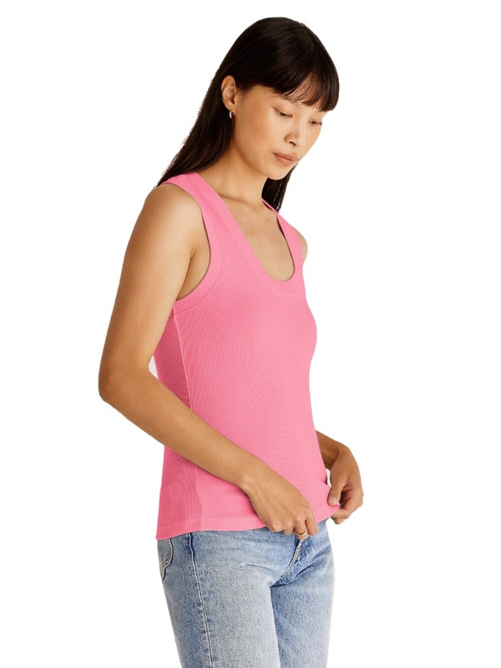 Z Supply Women’s Ribbed Sirena Pink Scoop Neck Tank Top Size Large
